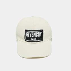 Pre Owned Givenchy White Nylon Logo Patch Base Ball Cap 56Cm