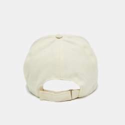 Pre Owned Givenchy White Nylon Logo Patch Base Ball Cap 56Cm