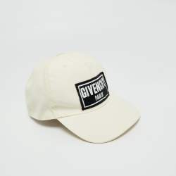 Pre Owned Givenchy White Nylon Logo Patch Base Ball Cap 56Cm