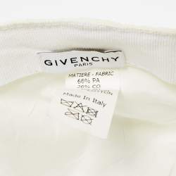 Pre Owned Givenchy White Nylon Logo Patch Base Ball Cap 56Cm