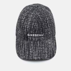 Pre Owned Givenchy Black Monogram Jacquard Baseball Cap One Size
