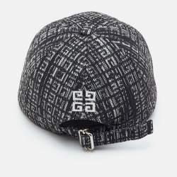 Pre Owned Givenchy Black Monogram Jacquard Baseball Cap One Size
