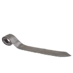 Givenchy Vintage Grey & Cream Jacquard Silk Tie