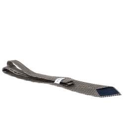 Givenchy Vintage Grey & Cream Jacquard Silk Tie