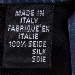 Givenchy Blue Striped Logo Silk Tie