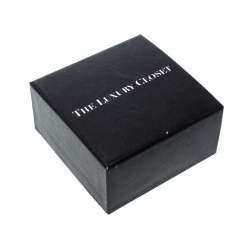 Givenchy Silver Tone Crystal Embedded Rectangle Cufflinks
