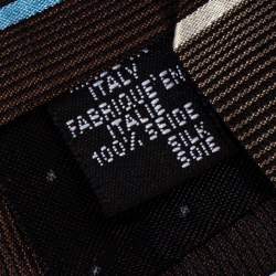 Givenchy Brown Diagonal Striped Silk Tie