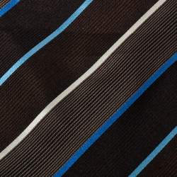 Givenchy Brown Diagonal Striped Silk Tie