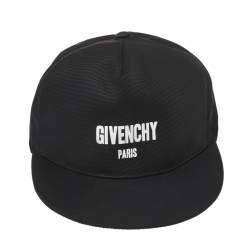 Pre Owned Givenchy Black Logo Print Canvas Cap