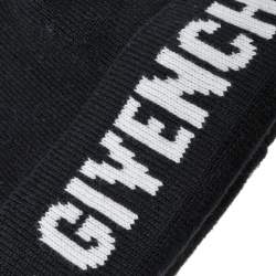 Pre Owned Givenchy Black Star Logo Intarsia Knit Cashmere Beanie
