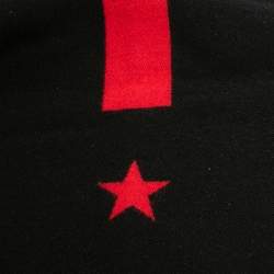 Pre Owned Givenchy Red & Black Striped Intarsia Wool Scarf