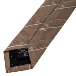 Givenchy Vintage Beige Patterned Silk Jacqaurd Tie