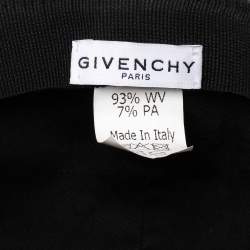 Pre Owned Givenchy Charcoal Grey Logo Embroidered Wool Baseball Cap 