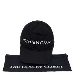 Givenchy Black Split Logo Technical Fabric Cap
