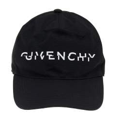 Givenchy Black Split Logo Technical Fabric Cap