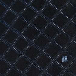 Givenchy Black Grid Patterned Silk Tie