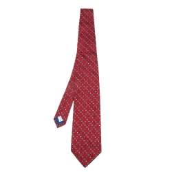 Givenchy Red GG Patterned Jacquard Silk Tie