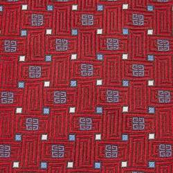 Givenchy Red GG Patterned Jacquard Silk Tie