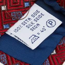 Givenchy Red GG Patterned Jacquard Silk Tie