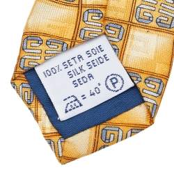 Givenchy Yellow GG Motif Jacquard Silk Tie