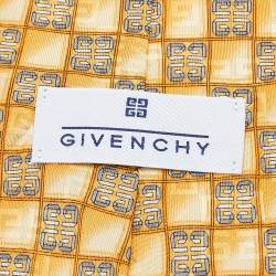 Givenchy Yellow GG Motif Jacquard Silk Tie