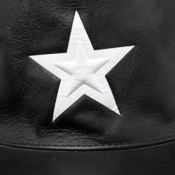 Pre Owned Givenchy Black Leather & Mesh Star Detail Baseball Cap S