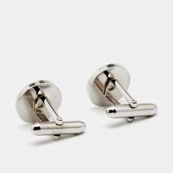 Givenchy Silver Tone Round Logo Cufflinks