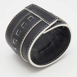 Pre Owned Givenchy Monochrome Leather Wrap Bracelet