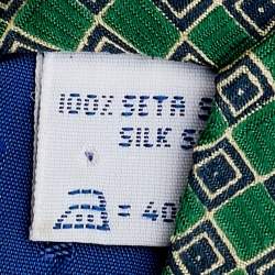 Givenchy Gentleman Green Geometric Printed Silk Traditional Tie