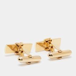 Givenchy Vintage Gold Tone Logo Bar Cufflinks