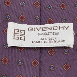 Pre Owned Givenchy Vintage Purple Jacquard Silk Tie