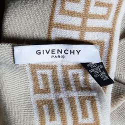 Givenchy Beige Striped Wool Scarf