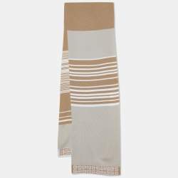 Givenchy Beige Striped Wool Scarf