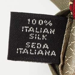 Givenchy Vintage Olive Green Check Motif Silk Tie