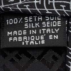 Givenchy Black Check Logo Pattern Silk Traditional Tie