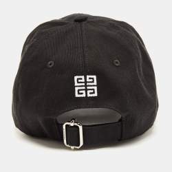 Pre Owned Givenchy Black Cotton Logo Embroidered Baseball Cap 