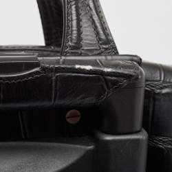 Givenchy Black Croc Embossed Leather Nightingale Trolley Luggage