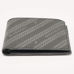 Givenchy Black Nylon Diagonal Logo Bifold Wallet