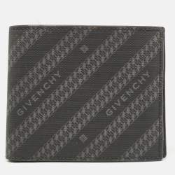 Givenchy Black Nylon Diagonal Logo Bifold Wallet