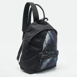 Givenchy Black Leather and Nylon Shark Print Backpack
