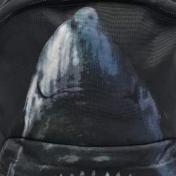Givenchy Black Leather and Nylon Shark Print Backpack