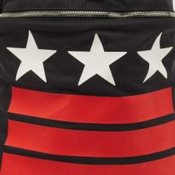 Givenchy Black Nylon Stars Stripes Drawstring Backpack