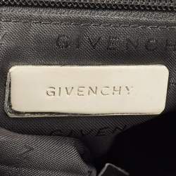 Pre Owned Givenchy Black Monogram Fabric and Leather Flat Messenger Bag