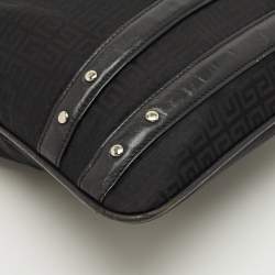 Pre Owned Givenchy Black Monogram Fabric and Leather Flat Messenger Bag