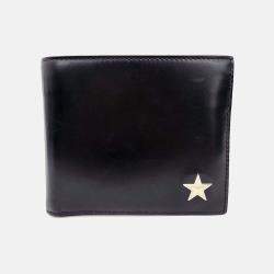 Pre Owned Givenchy Black Leather Star Metal Ladder Half Wallet