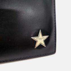 Pre Owned Givenchy Black Leather Star Metal Ladder Half Wallet