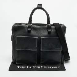 مملوكة مسبقًا Givenchy Double Gusset Black Leather Briefcase