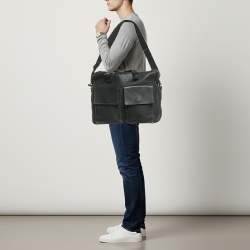 مملوكة مسبقًا Givenchy Double Gusset Black Leather Briefcase