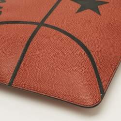 Pre Owned Givenchy Basketball Brick Red Pebbled Leather Flat Pouch