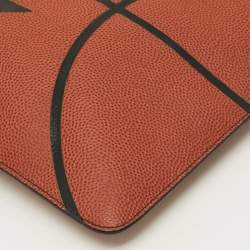 Pre Owned Givenchy Basketball Brick Red Pebbled Leather Flat Pouch